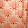Art Deco Shower Curtain Vintage Bathroom Decor Yellow Pink Shower Curtain Art Floral Pattern Art Nouveau Bath Decor Gift