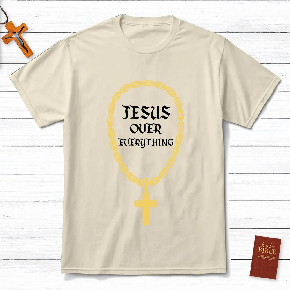 Jesus Über Alles T-Shirt Herren und Damen Kurzarm Baumwolle T-Shirts Y2k Shirt Oversize Tops Sommerbluse Herrenbekleidung