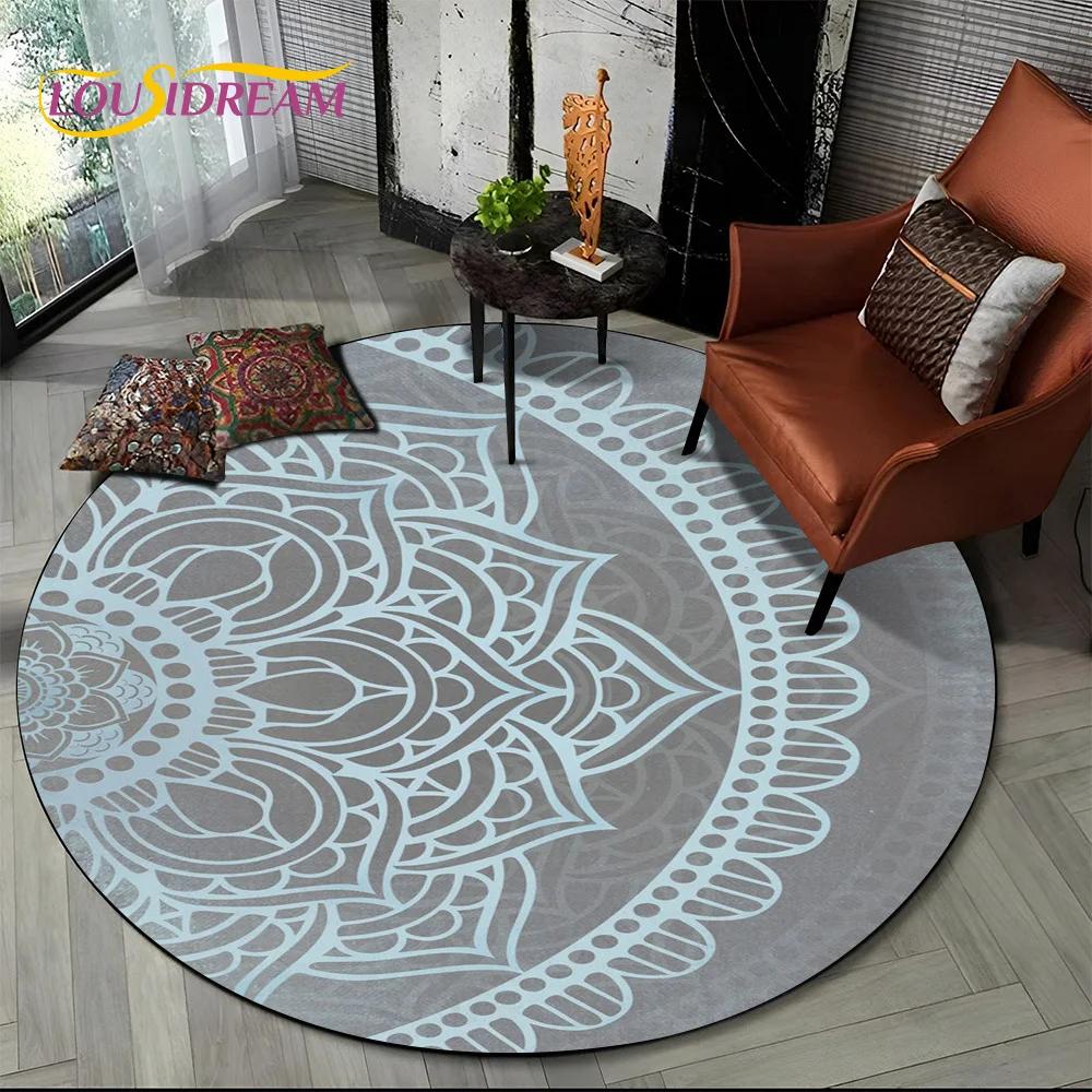3D Mandala Meditation Nature Spirit Yoga Bohemia  Round Carpet Rug for Living Room Bedroom Child Decor,Pet Area Rug Non-slip Mat