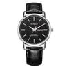 Unisex Waterproof Cowhide Strap Watch with Dual Calendar for Teens and Adults