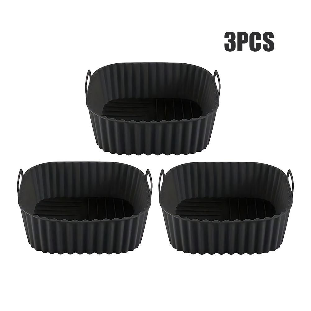 1/2/3PCS Square Silicone Air Fryer Basket Reusable High Temperature Resistant Easy to Clean Air Fryer Grill