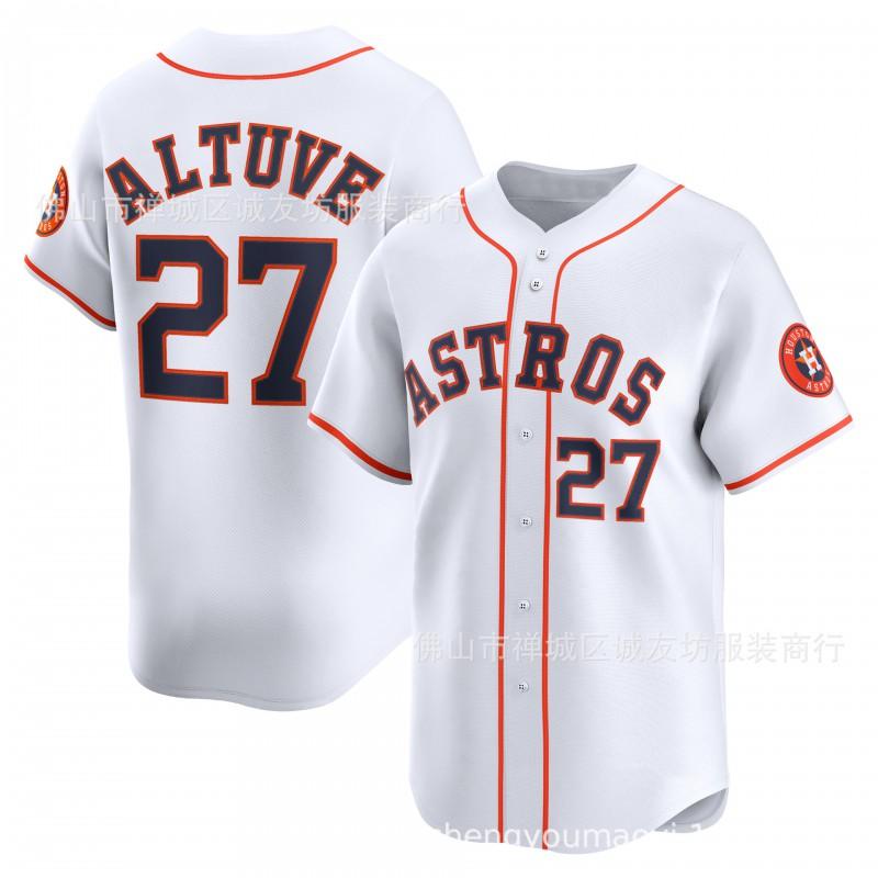 Houston Astros Jose Altuve 27 White City Edition Baseball Jersey Unisex Fan Apparel
