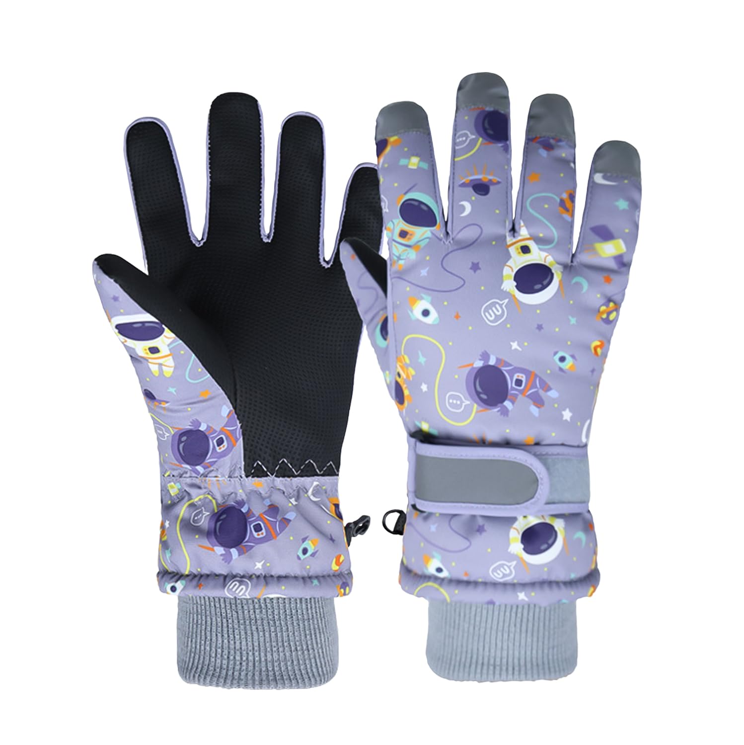 

Ski Gloves for Winter Snow Cold Weather Fleece Loss for Boys and Perfect for Snow and Outdoor Activities Space Kids, Gloves, Protection, 5-Layer