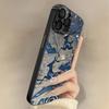 Dark Blue Cat Is Suitable for Apple 17promax16 New 15 Mobile Phone Case iPhone13 Mirror Apple 17 Mirror