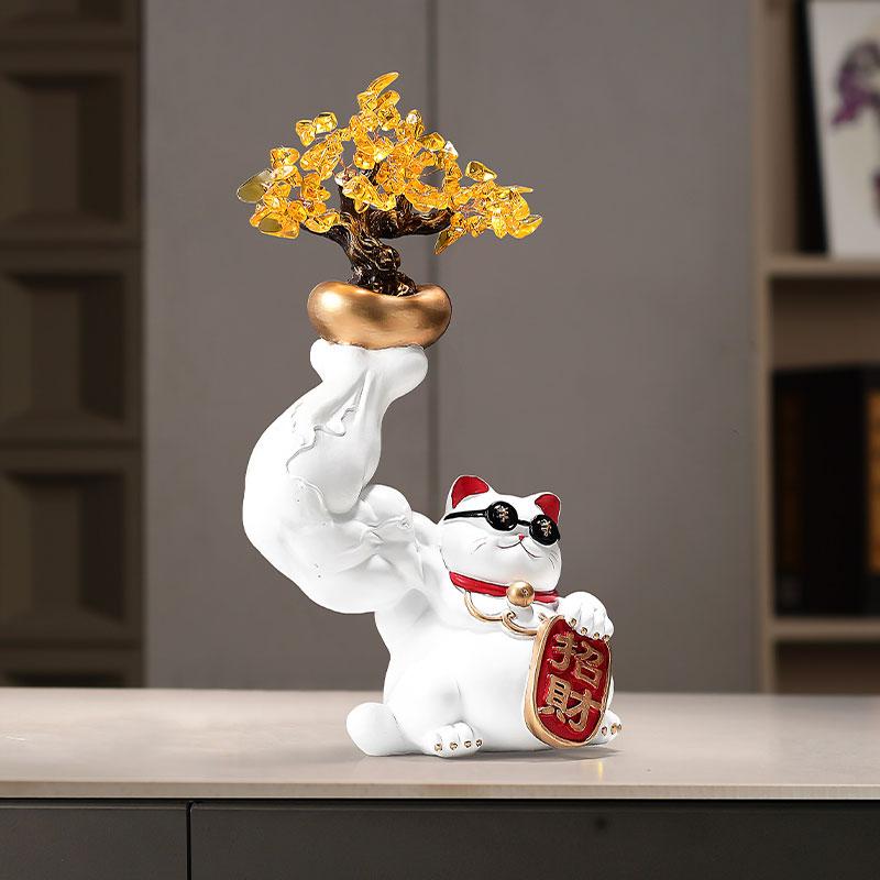 Creative Luxury Kirin Arm Cat Decoration Resin Animal Crafts Modern Home Decoration Store Opening Gift Housewarming Gift