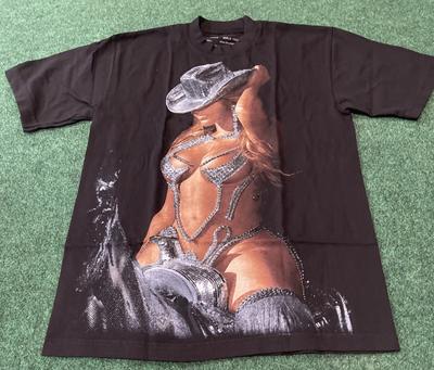 Y2k Fashion Top Hip Hop Fashion Renaissance World Tour Disco Cowboy Hat T-Shirt Casual Loose Top Sports Street Wear Unisex