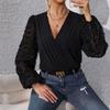 2025 Sexy Elegant Black Jacquard Long Sleeve Slim Fit Jumpsuit