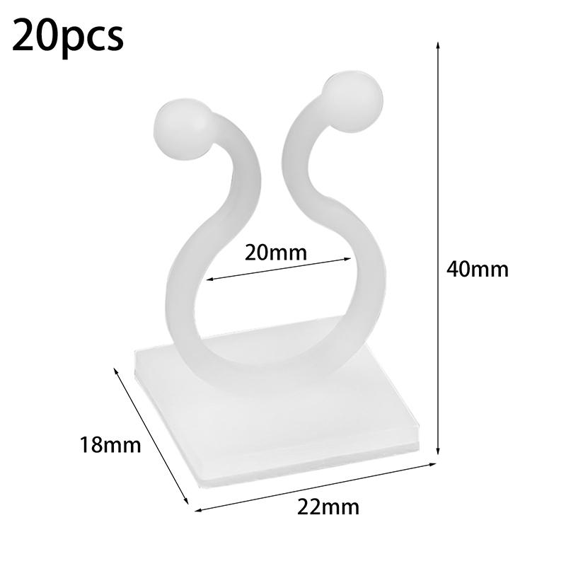 

20Pcs Home Garden Plant Climbing Wall Fixture Clips Rattan Vine Fixer Self-Adhesive Plant Climbing Wall Fixed Buckle Hook белый