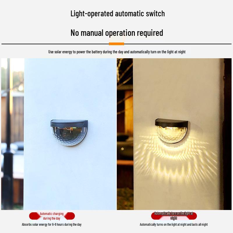 Outdoor Solar Wall Lamp - Garden, Balcony, Stair, and Fence Decorative Light