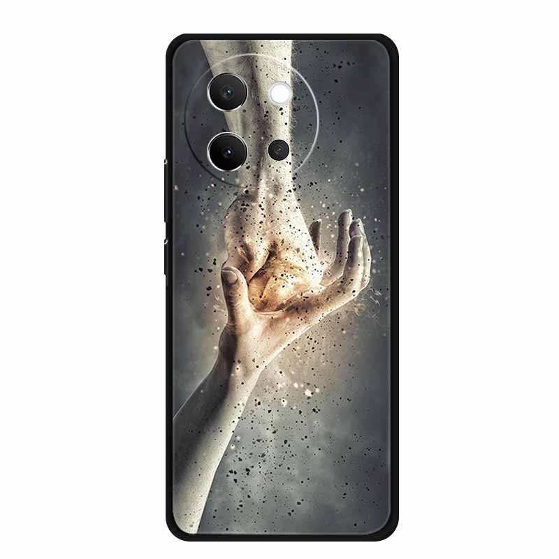 For Vivo V40 Lite Case V40lite V 40 Lite Fashion Black Silicone Soft Back Cover Case For Vivo V30e 5G Phone Case V 30 e Funda