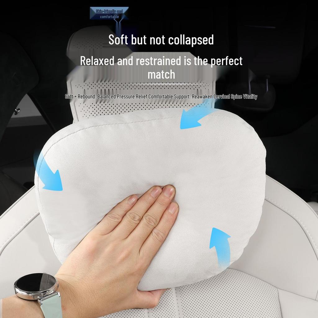 Magnetic Headrest Lumbar Support Pillow for Xiaomi YU7 – Suede Backrest Cushion