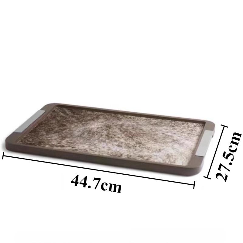 

Solid Wood Tray Luxury Rectangular Storage Tray Modern Minimalist Decorative Table Center Trays Living Room Aesthetic Accessory коричневий