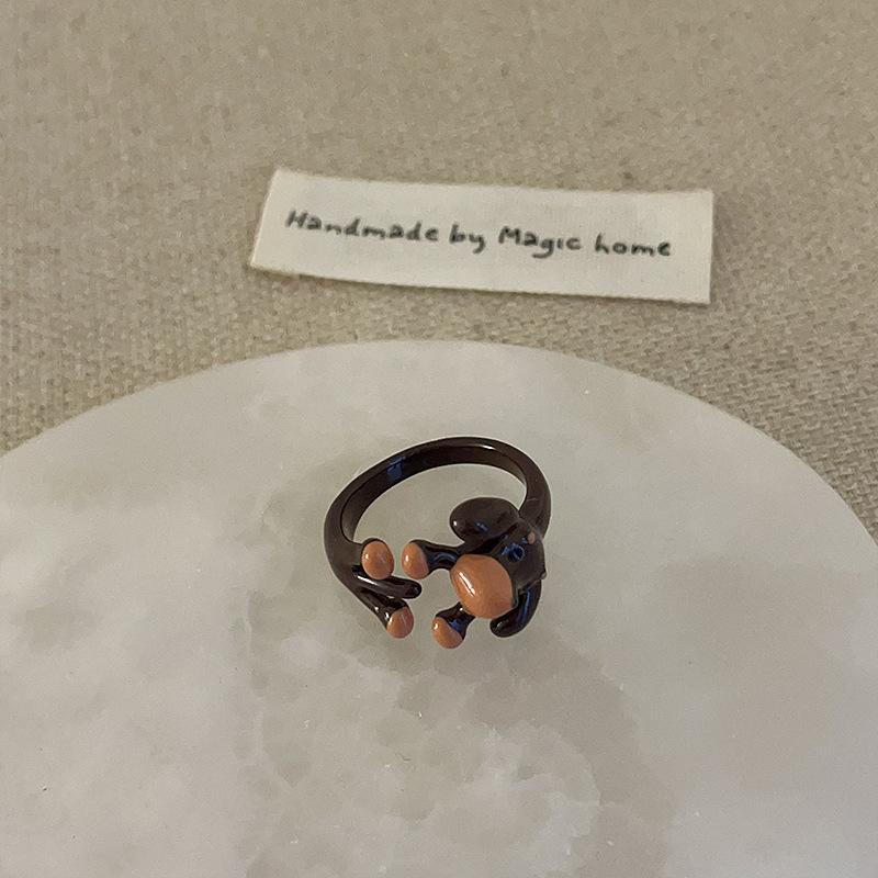 

Кольцо Drip Fun Cute Dachshund Dharma Dog Kitten Ring Female Niche Personality Fashion Universal Ring