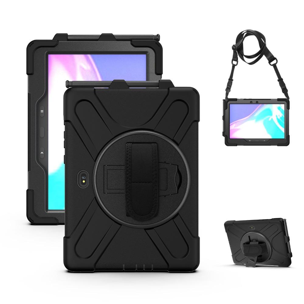 For Samsung Tab Active4 Pro Case T630 T636 Rotating Stand Pencil Slot Rugged Protective Cover
