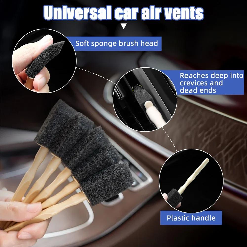 15PCS Car Air Conditioner Sponge Brush Car Detailing Brush Car Grille Cleaner Crevice Dust Removal Brush Auto Clean Tool