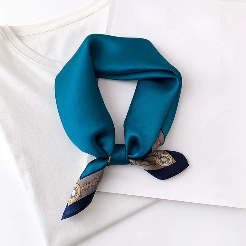 New 100% Natural Real Silk Scarf Fashion Women Summer Beach Small 53*53cm Neck Scarves Shawl Bandana Hijab Pashmina Poncho 2026