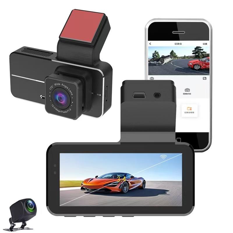 

2.5K+1080P 3.39inch Dash Cam Camera App WiFi 24h Parking Monitor Night Vision Dvr Front and Rear Video Registrator None