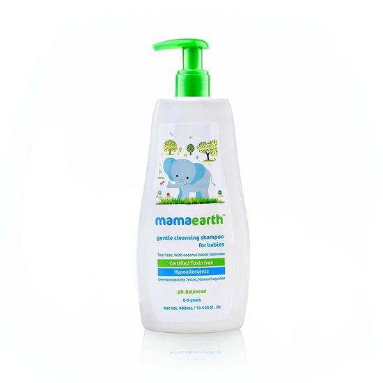Mamaearth Shampoo Natural de Limpeza Suave para Bebês, 400ml (Branco)