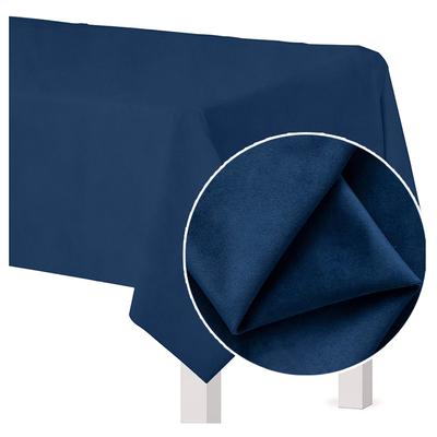 Matt Velvet Navy Blue Tablecloth For Table 140X240Cm