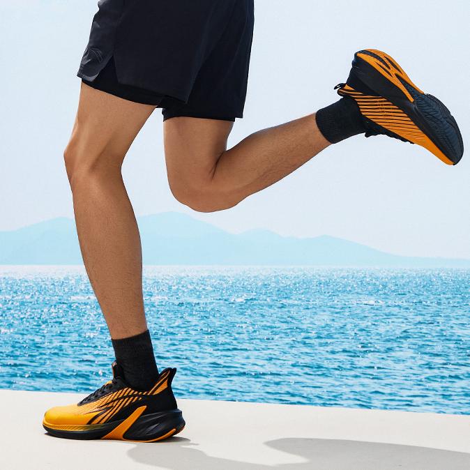 New Anta A-Shock Cushioning Wear-Resistant Low-Top Casual Running Shoes Men's Orange Black