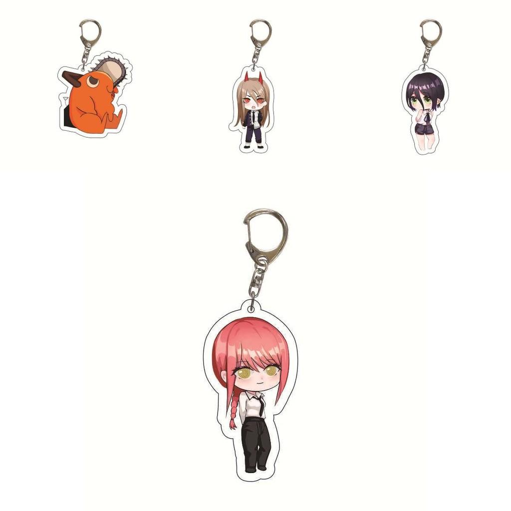 Chainsaw Man Acrylic Keychain Double Sided Printing Cartoon Character Bag Pendant