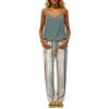 Women's Sleeveless Backless Top and Elastic Waist Pants Set, Color Loungewear