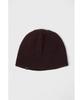 YOUTH Leather Trim Knit Beanie - Brown