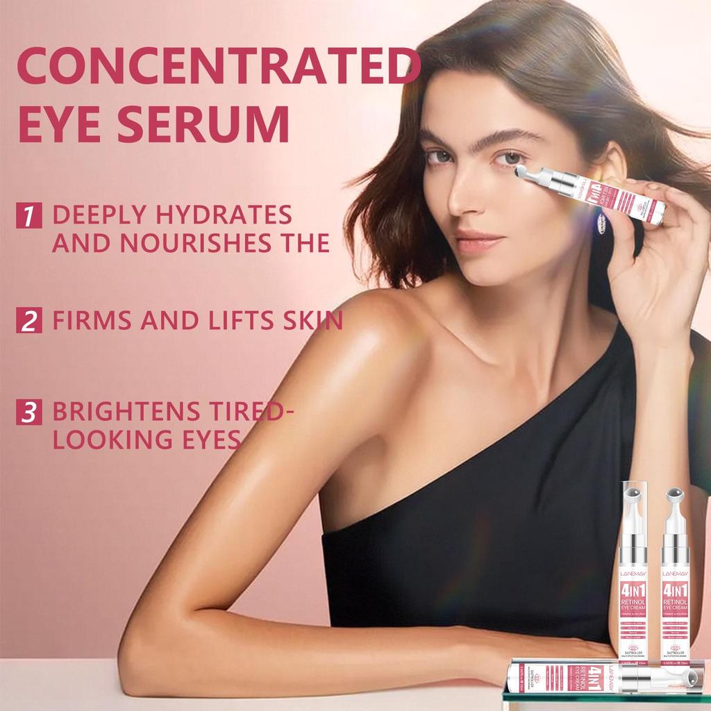 Retinol Eye Cream Stick-Deeply Nourish & Firm Eye Skin, Brighten Skin Tone, Refreshing Non-Greasy, Gentle for Sensitive Skin,15ml