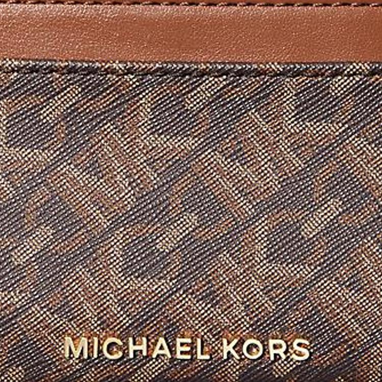 Michael Kors MK Empire Logo Coated Canvas Card Holder Small Women Card Holder Brown 32H3G8ED1B-227