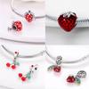 100% Copper Strawberry Lipstick Ladybird China Red Charms Beads Fitoriginal Bracelets For Women Diy Jewellery