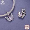 S925 Sterling Silver Exquisite Butterfly Tassel Beaded Pendant for DIY Jewelry