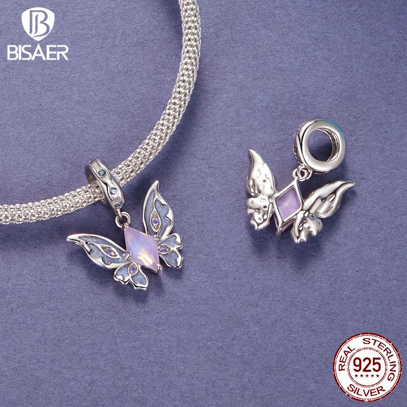 S925 Sterling Silver Exquisite Butterfly Tassel Beaded Pendant for DIY Jewelry
