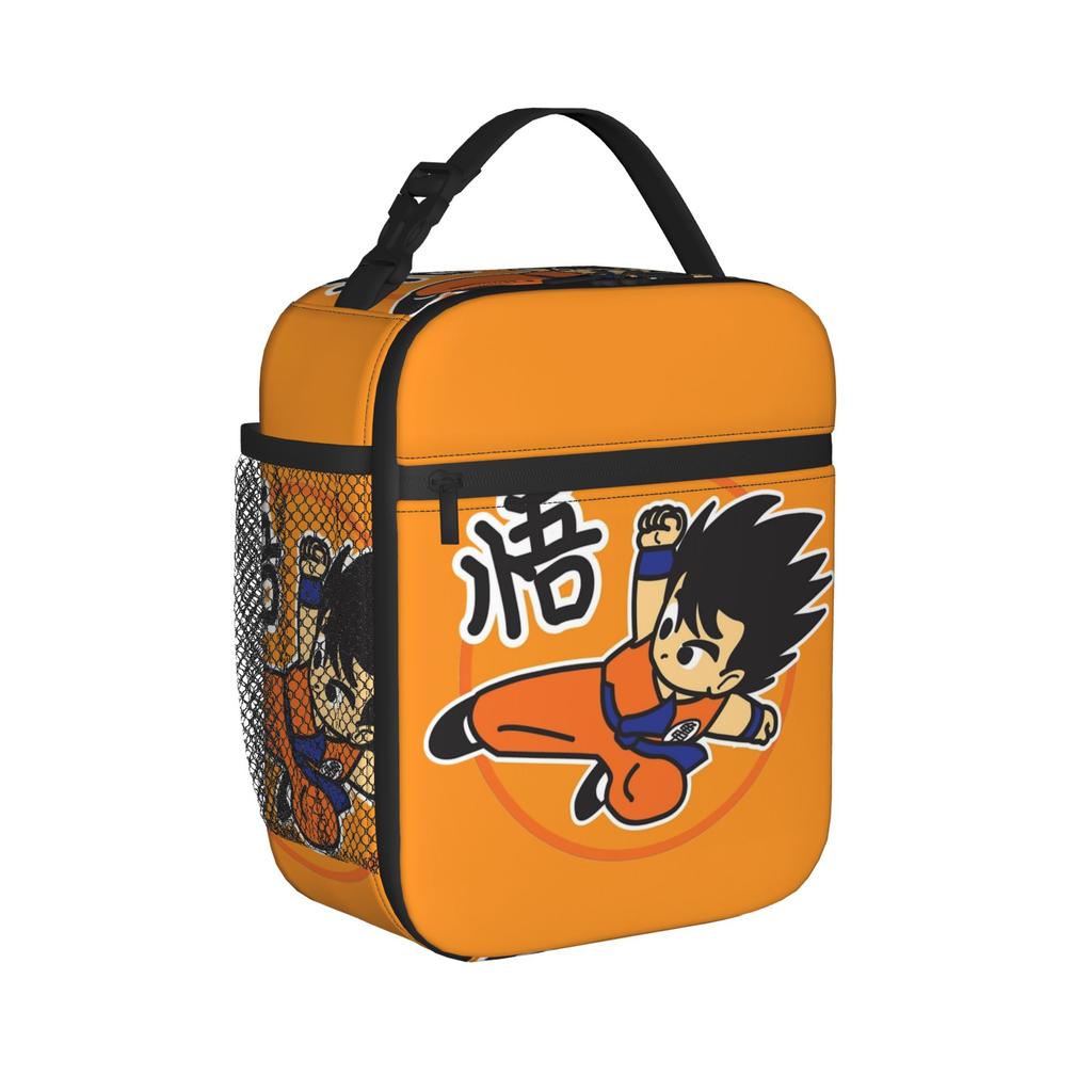 Flying Kick Goku Insulated Lunch Bag Cooler Bag Reusable,Lunch Container DBZ Portable Lunch Box Tote Girl Boy Beach Travel
