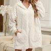 Hooded Zip Blanket Sweatshirt Oversized Flannel Loungewear Senior Men