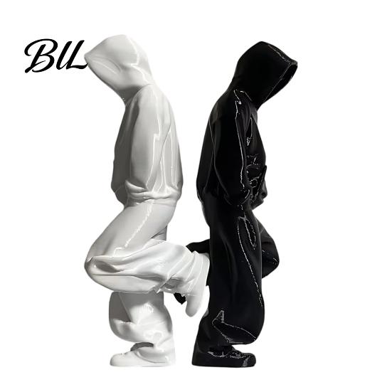 Artistic Desktop Ornament Thinker Figurine, 3D Printed Sweatsuit Man Statue for Home Environmentally Friendly Decor Office Desk Bookshelf Decor,
