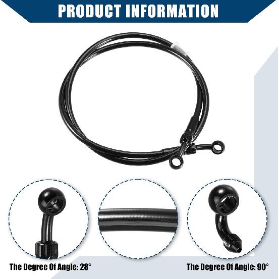 Brake Hose Motorcycle Hydraulic Brake Line Oil Hose Pipe Fitting with Banjo/Inner for ATV Motorcycle Motocross/Durable 110cm Length / 1 Set