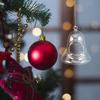 2Pcs Christmas Bell Hanging Decorations Transparent Glass Fillable Ornaments for Clear DIY Holiday Tree Candy Storage