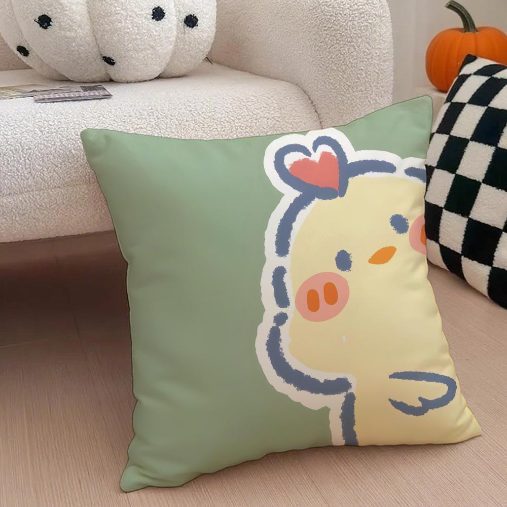 Cute Surprise Animals In The Twelve Zodiac Signs Cushion Cover Throw Pillow Cover Hidden Button Durable Polyester Chair Cushion