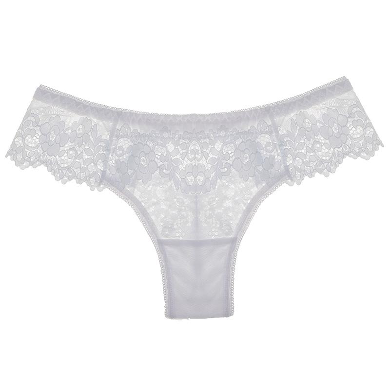 Meet'r Women Sexy Lace Lingerie Temptation Low-waist Panties Embroidery Thong Transparent Hollow Out Underwear Female G String