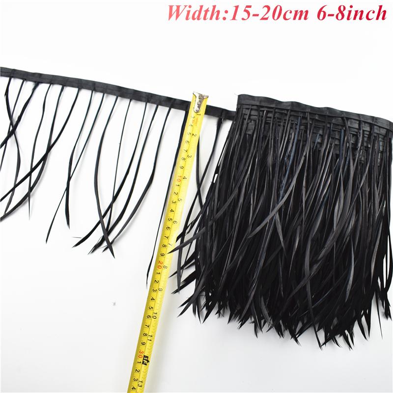 1Meters White Black Pheasant Feathers for Clothes Ribbon on Tape Rooster Goose Turkey Marabou Ostrich Fringe Trim Sewing Decor
