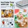 2er-Pack Quadratische Große Eiswürfelform Silikon-Eiswürfelbehälter mit Deckel Einfach zu lösende Eiswürfelform für Whiskey Cocktails Gefrierschrank