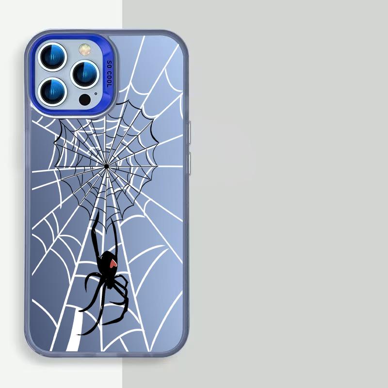 Cool Spider Pattern Electroplate pro IPhone 16 15 14 13 12 11 Pro Max Nárazuvzdorný zadní kryt
