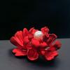 Elegant Red Peony Pearl Brooch - Luxury Vintage Flower Pin