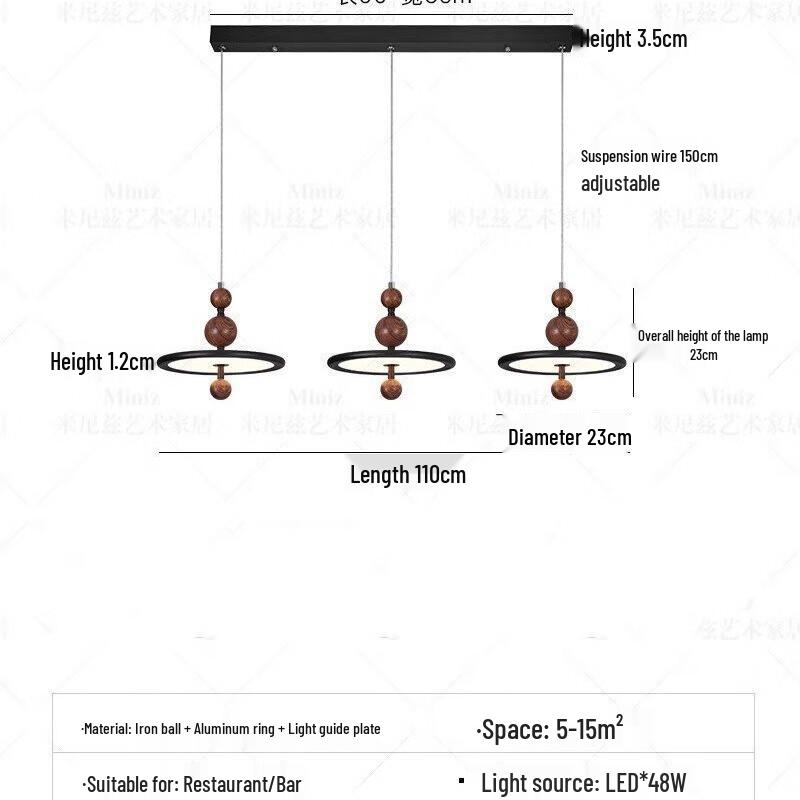 Minimalist Black Walnut 3-Head Emergency Light