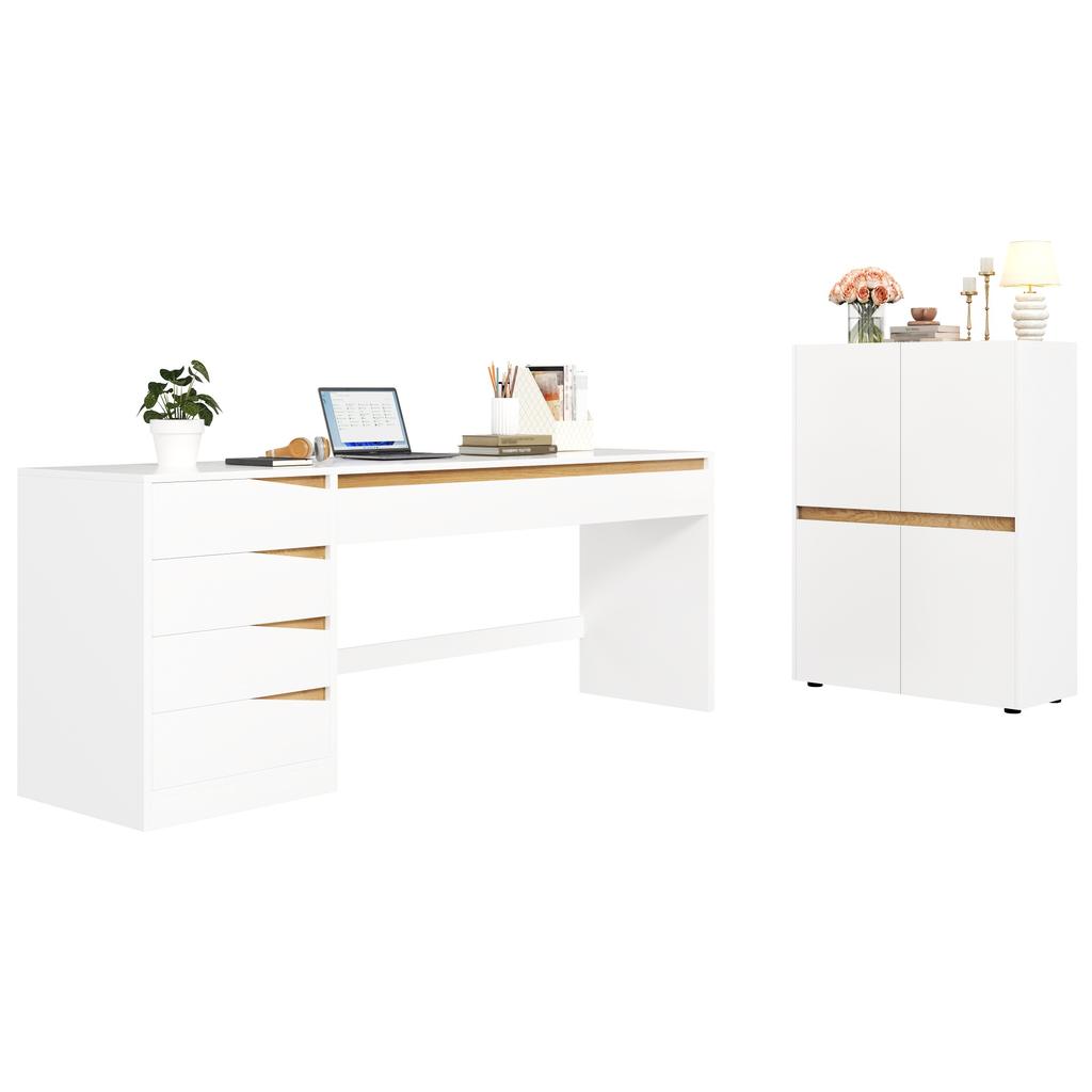 Highboard, Filing Cabinet, 90x40x110cm - Adjustable Shelves - Sideboard, Modern Cabinet, Chests of Drawers, Storage Cabinet, Tall Cabinet