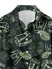 [Gedrucktes Design – Nicht strukturiert] Dinosaurier-Fossilienmuster-Print Herren Freizeit Persönlichkeit Hip-Hop Party Straße Hawaiianisches Hemd, ein Perfektes Geschenk