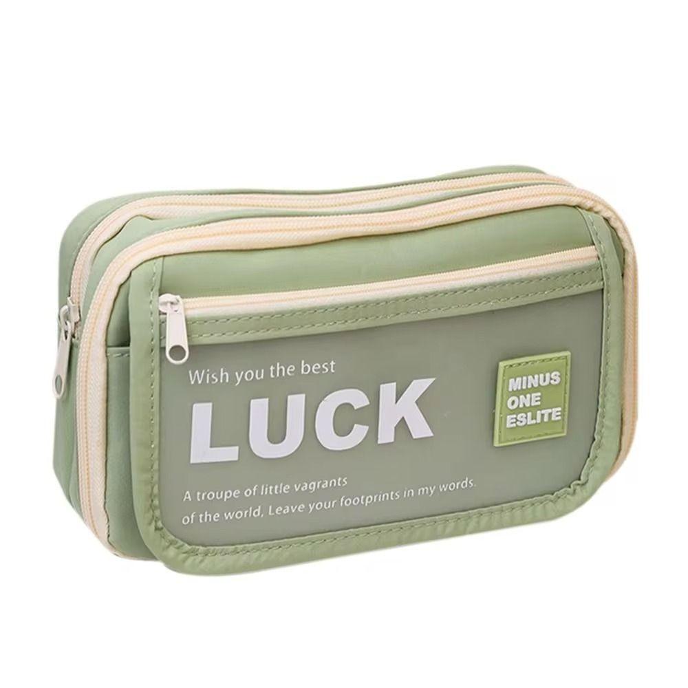 Large Capacity Translucent Pen Bag Matte Texture Stationery Box Translucent Pencil Case  Students