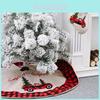 Luxurious Red And Black Plaid Christmas Tree Skirt For Car Festive Decoration 120cm