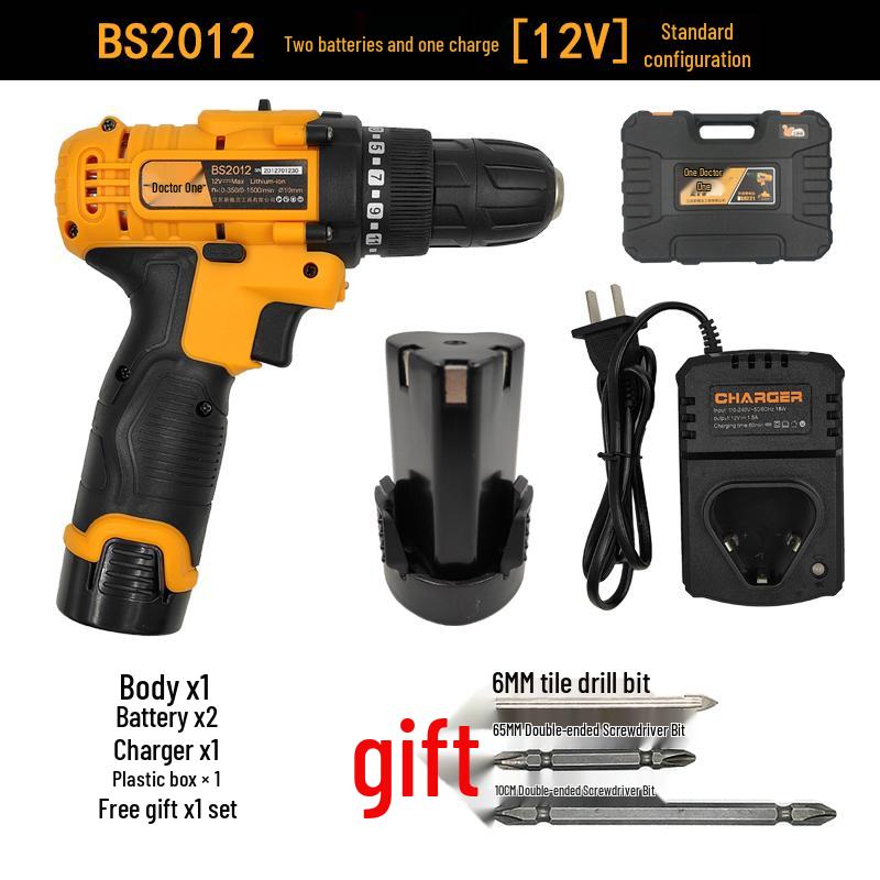 12-16V Wireless Handheld Electric Drill & Screwdriver with Lithium Battery