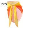 Beach Sheer Cover Up Skirt Gradient Color Chiffon Bikini Wrap Versatile Scarf Swimwear Shawl Sunscreen Cover Up